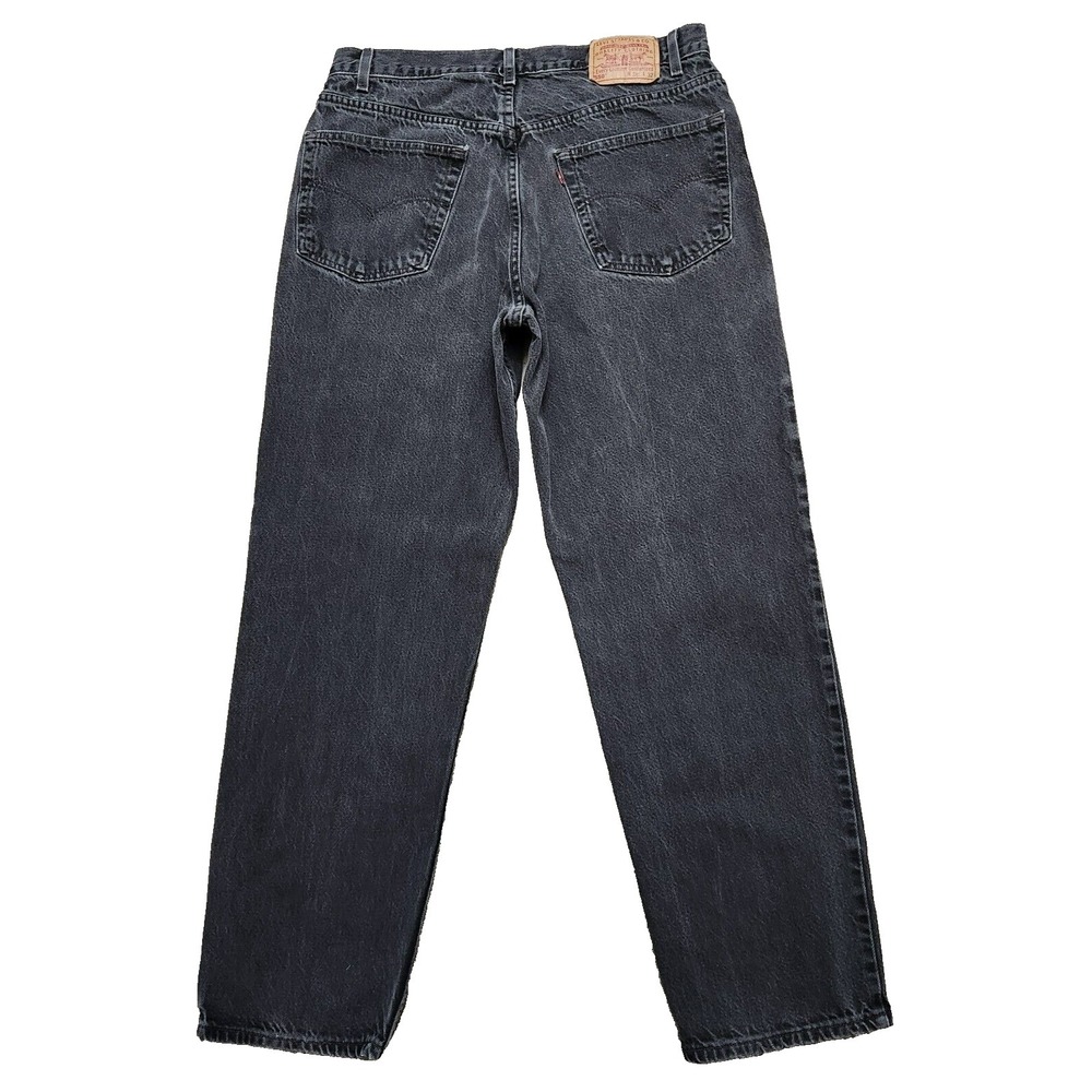 VTG Levi's 550 Relaxed Fit Jeans Men's 38x32* (36x31) Black Baggy Denim Y2K - Picture 2 of 16
